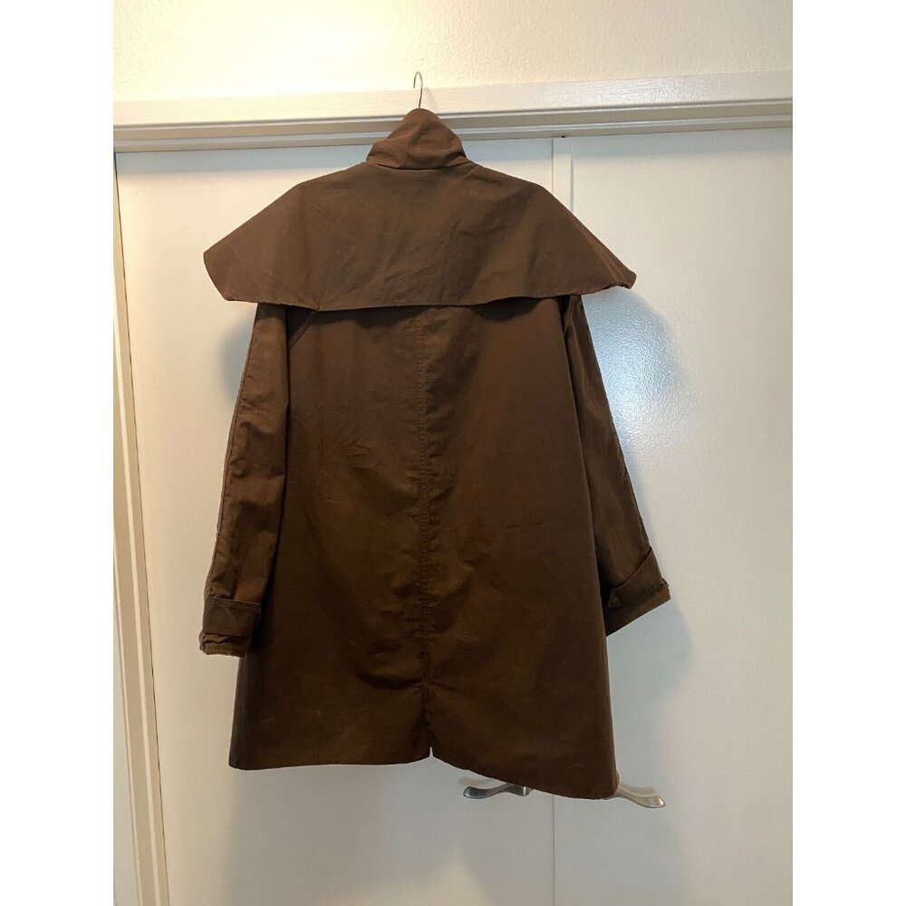 VTG Driza-Bone Riding Coat & Hood Brown Oil Skin Unisex Australia XL - Picture 12 of 16